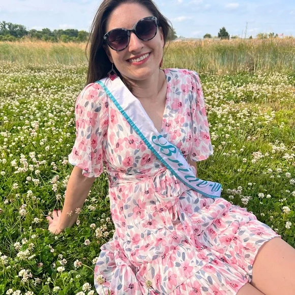 Francesca's Collections Pink Floral Mini Dress - Picture 4 of 5